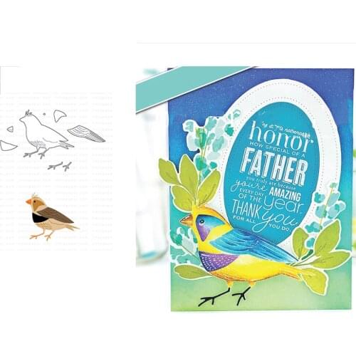 Bird Pigeon Flowers Cutting Dies Scrapbook Dariy Decoration Stencil Embossing Template DIY Greeting Card Handmade 2021