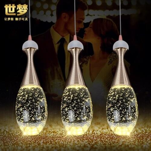 Modern Glass Bottle Crystal Bubble Pendant Light Restaurant Dinging Room Bar Hanging Lighting Kitchen Dining Bar hanging lamp