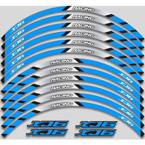 New high quality 12 Pcs Fit Motorcycle Wheel Sticker stripe Reflective Decals Rim For yamaha XJ6 xj6