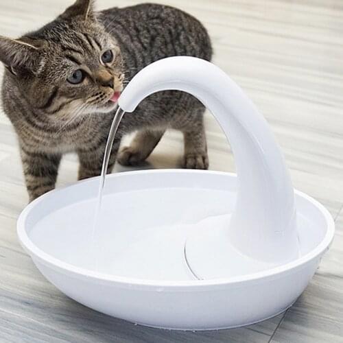 USB Swan Pet Drinking Fountain Pet Water Dispenser Cat Feeding Water Flowing Fountain Automatic Recycling Cat Dog Water Fountain