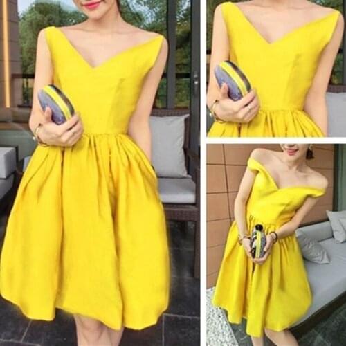 Evening Dresses Elegant Vestido Robe Dresses Satin V Neck Bow Party Gown Formal Dress Homecoming Graduation