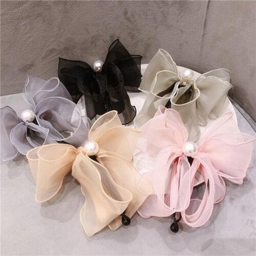 Fashion Girl Sweet pearls banana Clip Hair Claws Beam Hairpin Women Hair Accessories Beauty Hair Crab hair Clamp Headwear