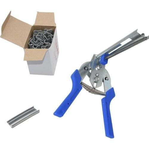 Fastening Clamp Installation Poultry Cage Pliers 600 Nails Chichen Rabbit Fox Bird Dog Cage Clamp Installation Kit Tool