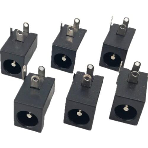 10pcs DC-005 DC Power Jack Socket Connector DC005 5.5*2.1mm 2.1 socket Round the needle black color