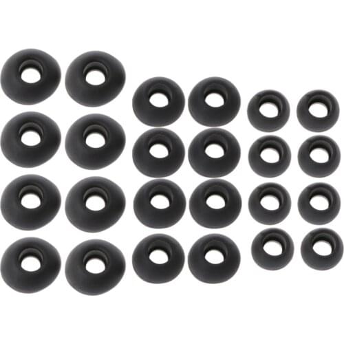 12 Pairs(S/M/L) Soft Black Silicone Replacement Eartips Earbuds Cushions Ear pads Covers For Earphone Headphone