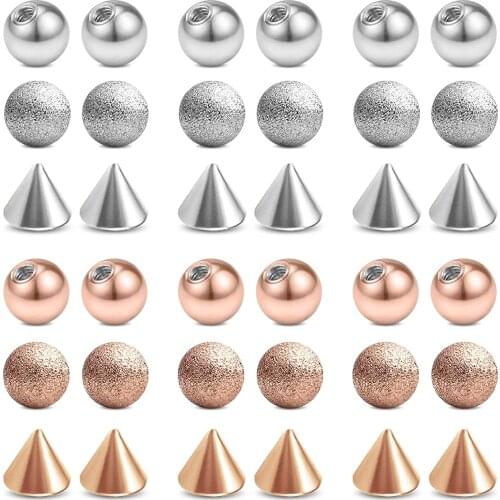 14G 5mm Replacement Balls for Body Piercing Jewelry External Threaded Surgical Steel Plastic Pearl for Belly Button Ring Nipple