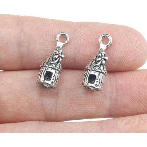Newest Good Quality 20 PCS/Lot 12mm*10mm antique silver plated Little thatched cottage house charms