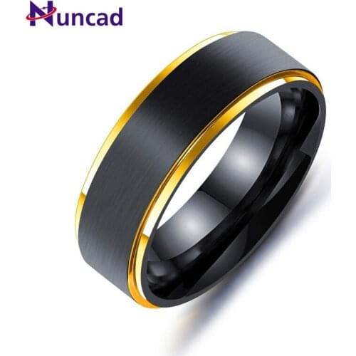 2019 Titanium Steel Ring European and American Mens High-end Jewelry Colorful Black Gold Lasha Plating Ring