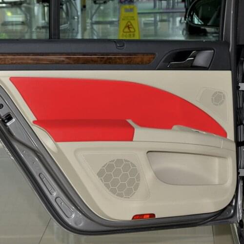 4pcs/set Microfiber Leather Car Door Handle / Door Armrest Panel Cover Trim For Skoda Superb