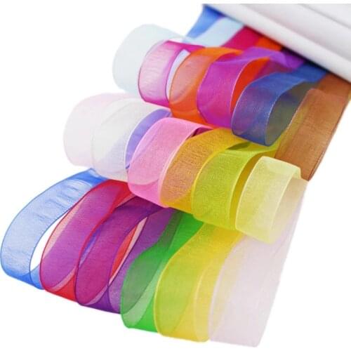 50 yards/roll) 1/2" (12mm) Organza Ribbon Gift Wrapping Christmas RIbbons DIY Hair Accessories And Garments Jewelry Decoration
