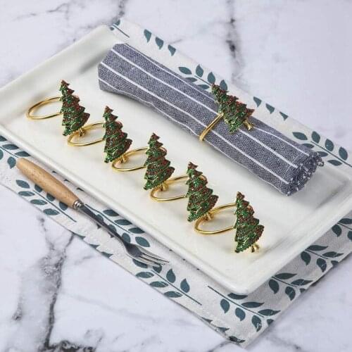 6 Pack Wreath Napkin Rings for Wedding,Christmas, Thanksgiving and Home Kitchen for Casual or Formal