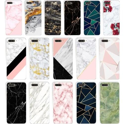 87SD marble green stone Soft Silicone Tpu Cover Case for huawei Honor 7c 7x 7a pro 7x P20 Nova 2i 3i