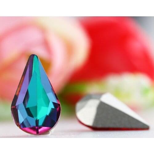8x13mm Pear Drop Shape K9 Glass Rhinestones for Nails Shiny Pointback Crystal Strass Beads Glue on Nails Rhinestone