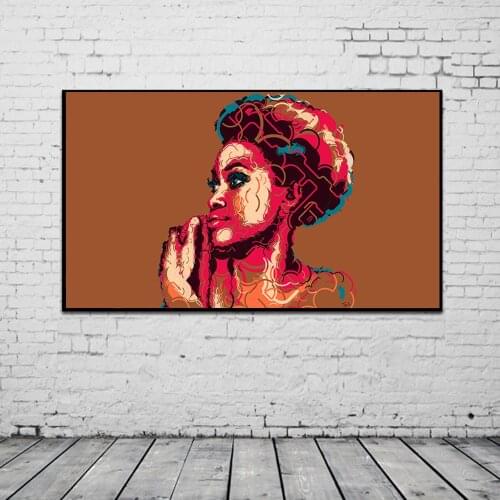 Abstract Portrait Art Canvas Paintings Posters and Prints Sexy African Women Graffiti Art Wall Art Pictures For Living Room HD