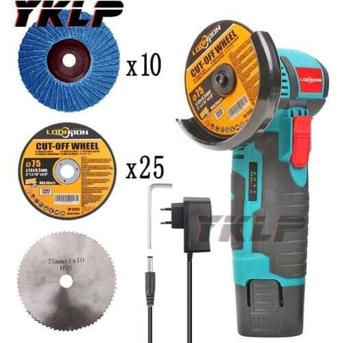 Cordless Angle Grinder Mini 12 Volt. Brushless Cordless Angle Grinder Mini Cutter With Saw Bladeand