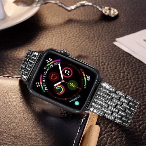 Correa for apple watch 5 band 40mm 44mm Diamond Bracelet for iwatch strap Series 5 4 3 38mm 42mm cinturino Luxury pulseira bands