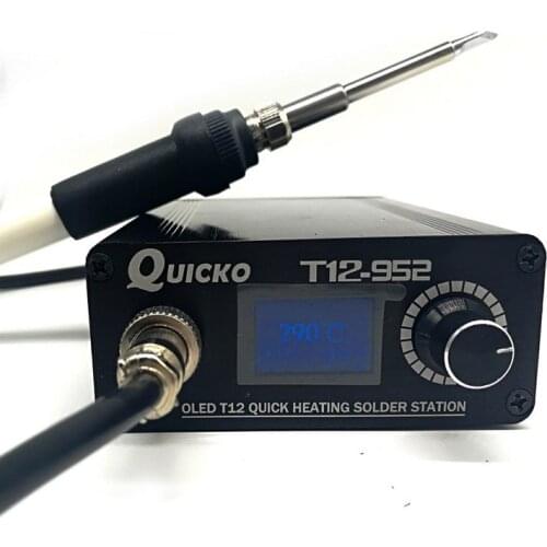 T12 Electronic Soldering Station Quick Heating Digital Welding Iron STC T12 OLED T12-952 QUICKO AC 100V-240V Soldering Tool