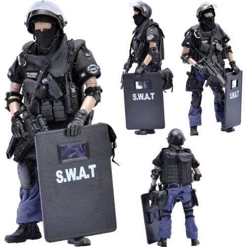 1/6 Scale Special Forces Figure 12'' Collectable SWAT Soldier Model Set Toys with Military Shield Toys for Boys with Gifts Box