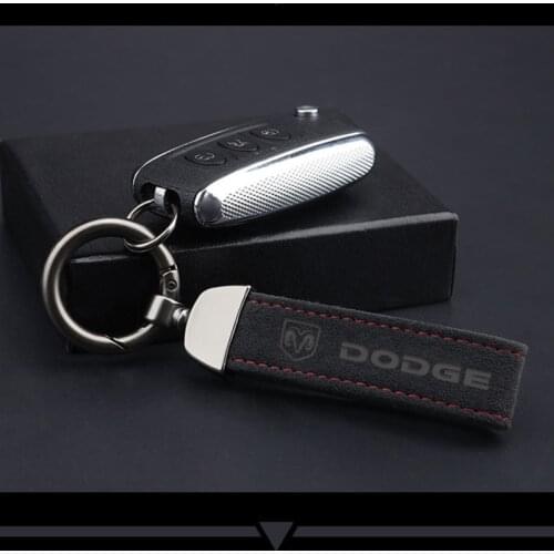 Hot Fashion Metal Leather Car Logo Custom Keychain 4s Shop Business Gift For Dodge charger ram challenger journey nitro caliber