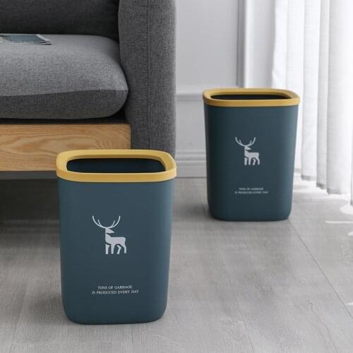 For Kitchen Bathroom Office Square Fawn Creative and Cute Trash Can Home Living Room Bedroom