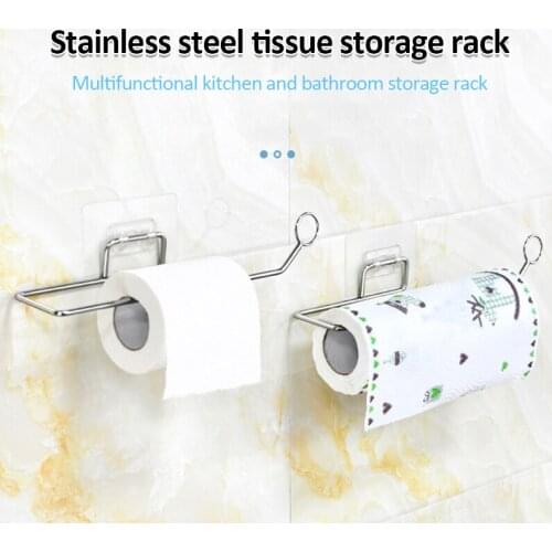 Kitchen Toilet Paper Holder Tissue Holder Hanging Bathroom Toilet Paper Holder Roll Paper Holder Towel Rack Stand Home Organizer
