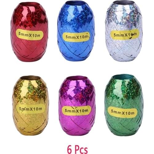 Foil Balloon Accessories Laser Ribbon 5mm*10m Balloon Rope Air BalloonWrapping Tap Home Wedding Birthday Party Decoration