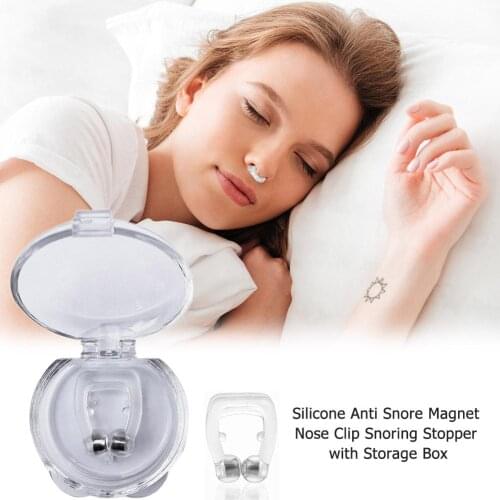 2pcs Anti Snoring Clip Snoring Stopper Magnet Nose Clips Wearing Comfort Tasteless Non-toxic with Box Sleeping Aids