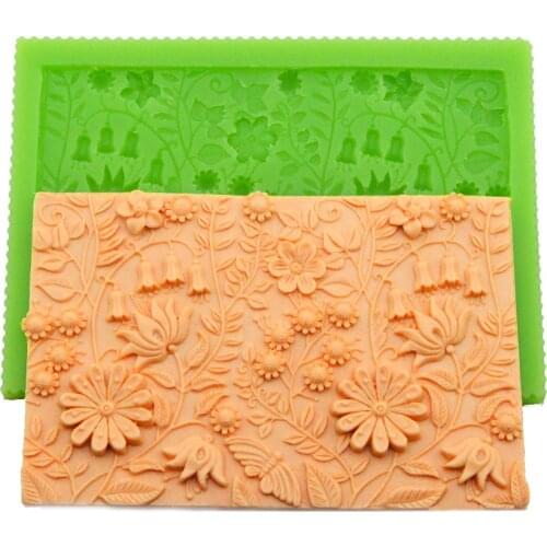Little Flowers Leaves Silicone Fondant Cake Border Decoration Mould Chocolate Sugarcraft Mold Wedding Cake Mould Baking Tools