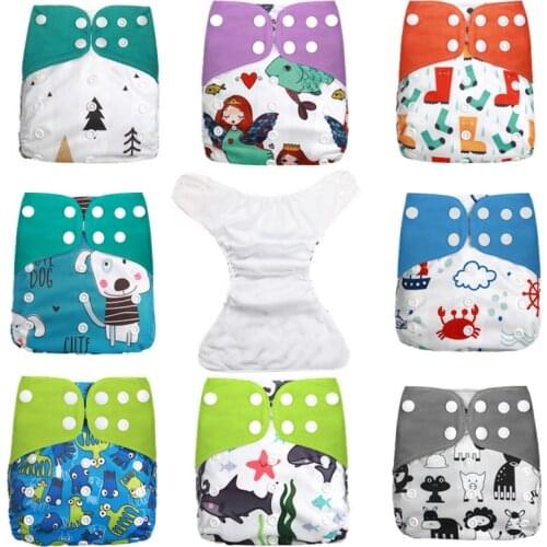 Reusable Baby Diaper Washable Bamboo Charcoal Cloth Diaper Adjustable Nappy Fit 3-36months 3-15kg Baby