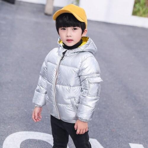 Fashion Baby Boys Girls clothes Thicken Warm Cotton Winter Bright Surface Children Coat Outfits Jackets