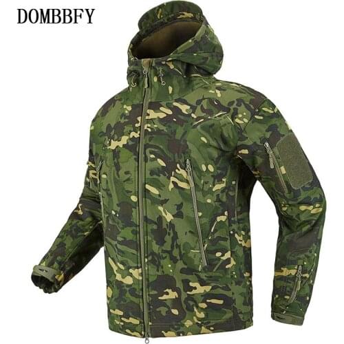 Winter TAD Tactical Softshell Camouflage Jacket Men Shark Skin Army Windbreaker Waterproof Hunt Clothes Military Fleece Jackets