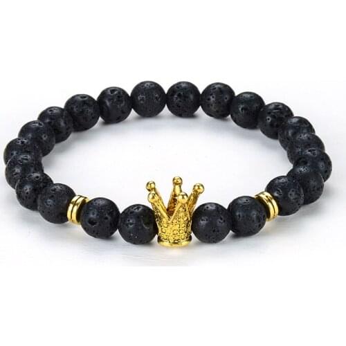 KAMAF The new 2019 Blue tigers eye bracelet; male and female bead natural rock like elastic bracelet mens jewelry