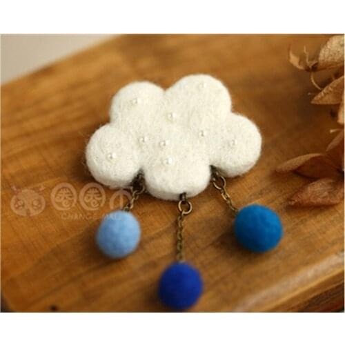 Over rain cartoonl set wool needlepoint kit wool felt needle felting brooch craft needlecraft DIY handmade