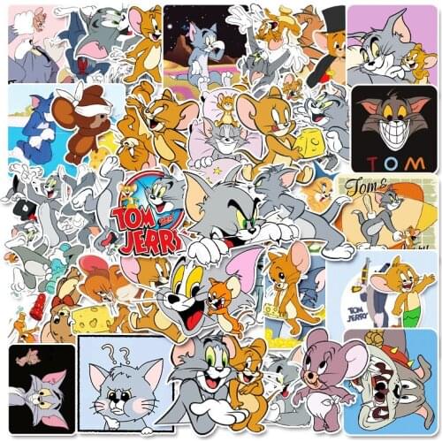 10/30/50Pcs/Set Disney cartoon cat and mouse stickers luggage travel waterproof stickers decorative graffiti stickers aesthetic