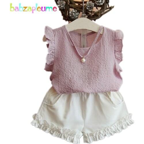 New Kids wear Sleeveless Children Clothing Girls Tracksuit Chiffon Baby Sport suits infant outfits t-shirt+short pant 2pcs A245