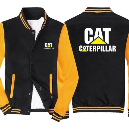 New Spring and Autumn Mens Baseball Jacket CAT Logo No Cap Fashion Cardigan Long Sleeves Sportsweater Hoodies