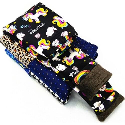 Autumn And Winter PlusVelvet Girls Cartoon Warm Leggings 2019 New Fashion Boys And Girls Fower Leopard Thickening Leggings