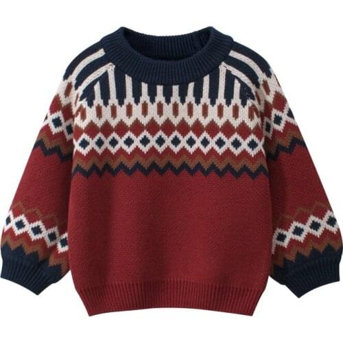 Autumn Girls Sweater Loose Knitwear Baby Boys Cotton Pullovers Toddler Girl Winter Clothes Kids Knitted Striped Sweaters Coat
