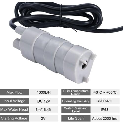 Best Sale 12V High Pressure Dc Submersible Water Pump Three-Wire Micro Motor Water Pump With Adapter For Fish Tank 10-20 L / Min