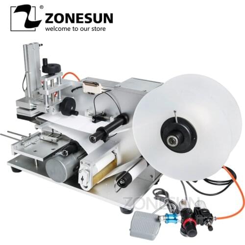 ZONESUN LT-60/LT-60T Semi-Automatic Flat Cosmetic Box Book Labeling Machine Adhesive Sticker Labeler Label Dispenser Machine