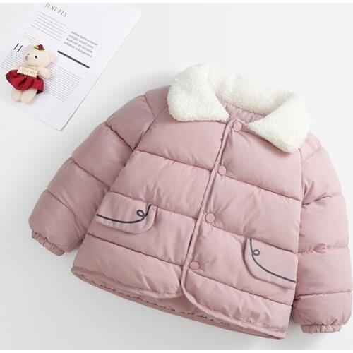 Childrens baby winter/autumn clothes down padded jacket boys/girls baby short fur collar padded coats fashion outerwear kids