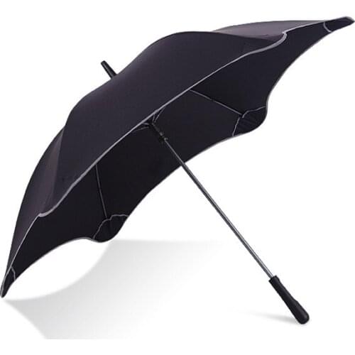 Self-defense aviation alloy anti-thunder fiberglass floral plum blossom umbrella neon reflective safe night walking parasol