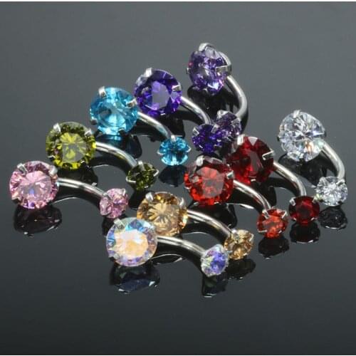 Navel Earring Belly Piercing Steel Belly Button Rings Crystal Piercing Navel Round Style Piercing Sexy Body Jewelry Piercings