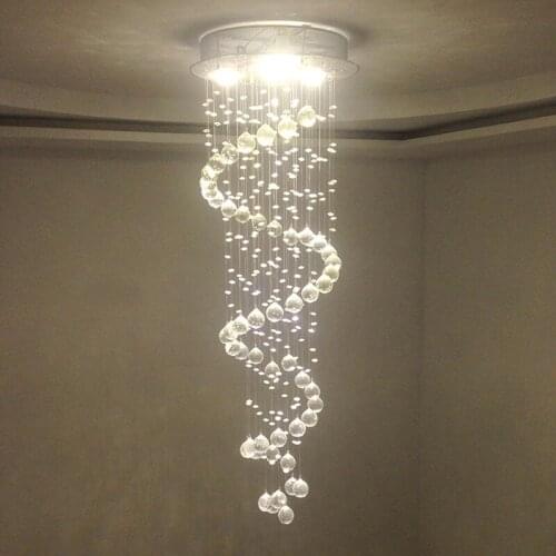 K9 Modern Crystal Chandeliers Lights Crystal Luster Duplex staircase Chandeliers lamps spiral Stairs lighting