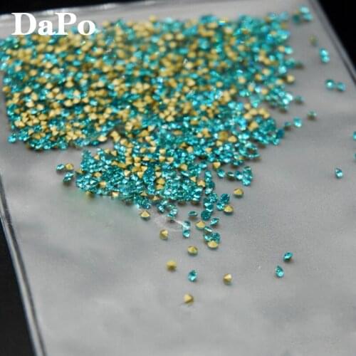 SS3-SS30 Aquamarine Point Back Rhinestones Tip End Glass Rhinestones Bling Bling Faceted Round Rhinestone Kawaii Decoration
