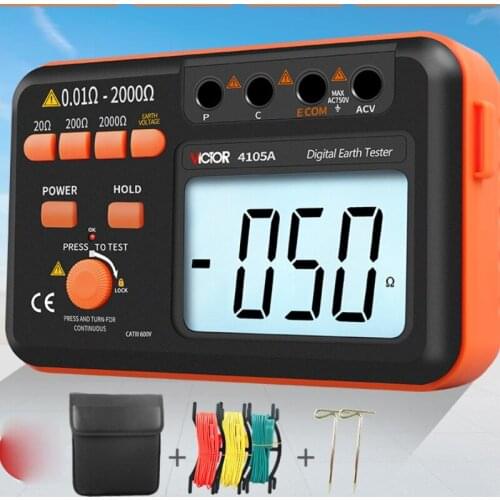 TT Victory Ground Resistance Tester Digital Grounding Shaking Watch Lightning Protection Ground Resistance Measuring Instrument