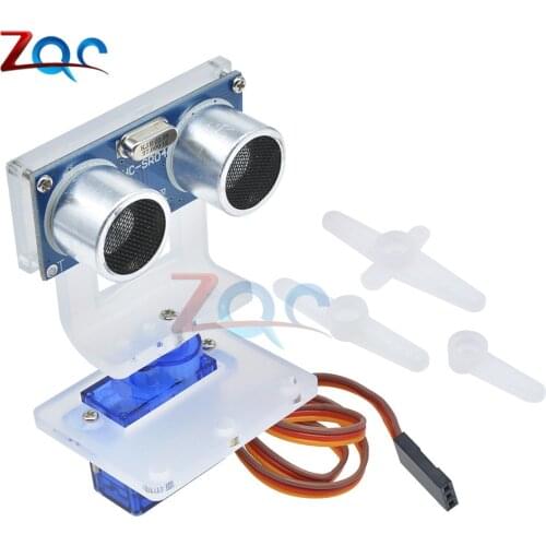 1pcs Ultrasonic Module HC-SR04 + 1pcs 9G SG90 servo motor +1pcs FPV dedicated nylon mounting bracket PTZ for arduino kit