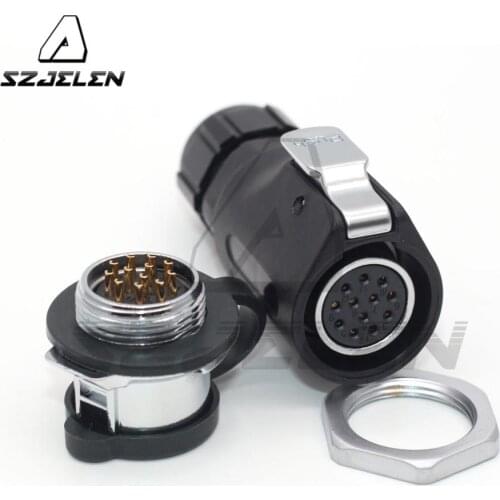 XHP20, Solar Energy Waterproof Connector 12pin Power Cable Circular Industrial Male socket Female Plug IP67