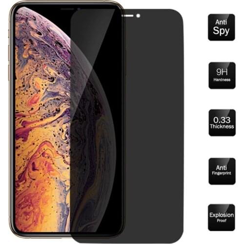 1Pcs Private Screen Protector for IPhone 12 11 Pro XS MAX XR 5S SE 6s 7 8 Plus X Privacy Film Antispy Tempered Glass