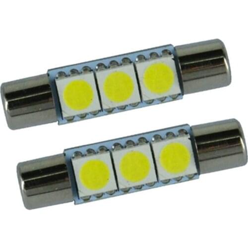 1PC Festoon 31mm C5W T6 Car LED Interior Light Vanity Mirror Bulb Auto Reading Dome License Plate Lamp 5050 3SMD White DC12V